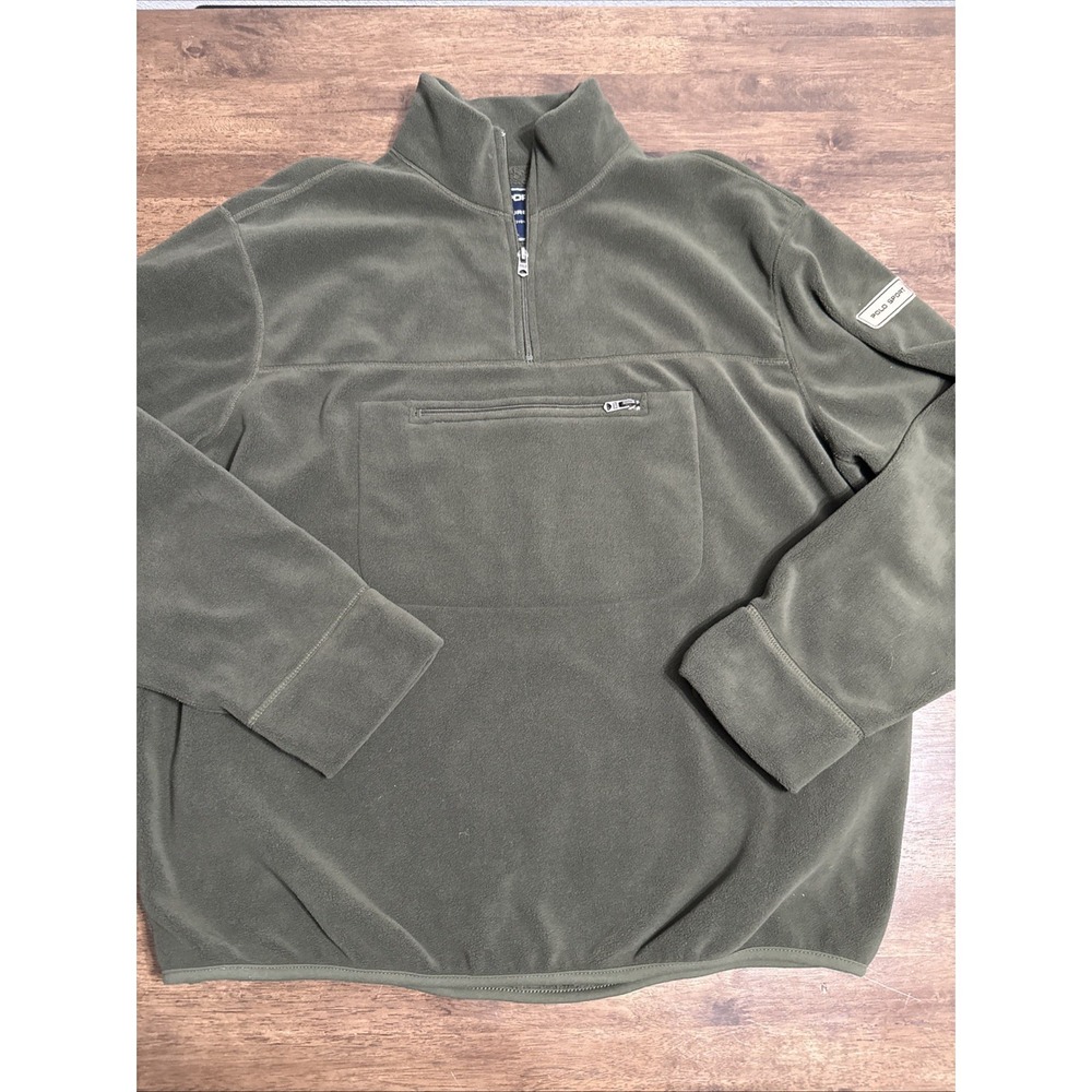 VTG Polo Sport Ralph Lauren Fleece 1/4 zip Gorpcore Polartec 90s Olive XL Jacket